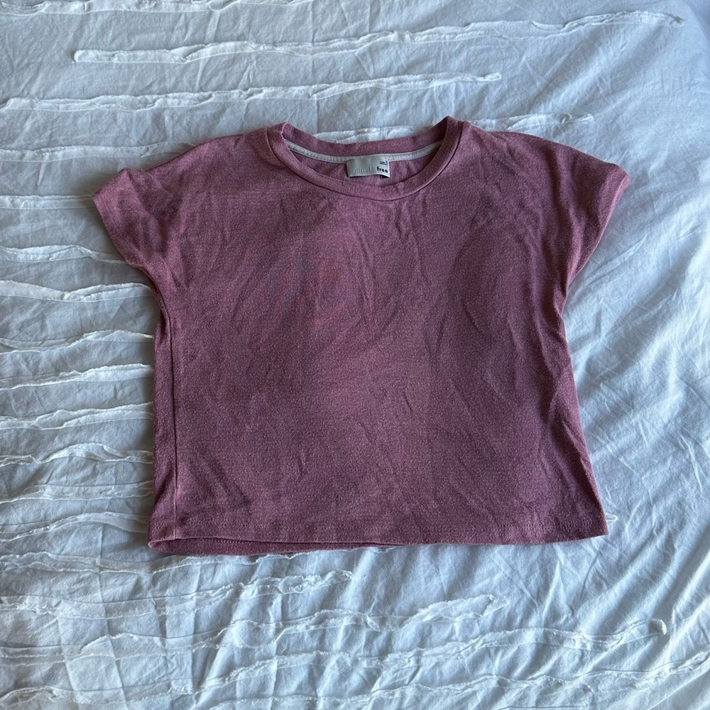 Aritzia Wilfred Pink Crop Top